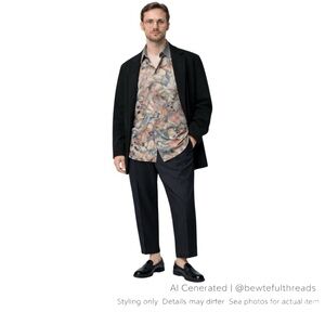 Nicki Blair Vintage Silk Botanical Shirt M Fits L Canada Made